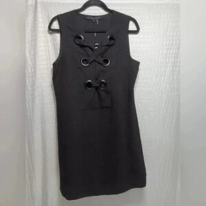 English Factory Sleeveless, Large front grommet Midi Dress Size M